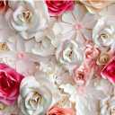 9x6ft Pink and White Paper Flowers Background Photography Backdrop Paper Flower Wall Gorgeous Wedding Flower Backdrops Beautiful Bride Baby Newborn Kids Background Props Portraits Booth