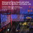 (New) American Flag Lights, 420 LED USA Flag, Outdoor Waterproof Patriotic Lights Hanging Ornaments for Memorial Day, 4th of July, Labor Day, Presidential Election, Christmas