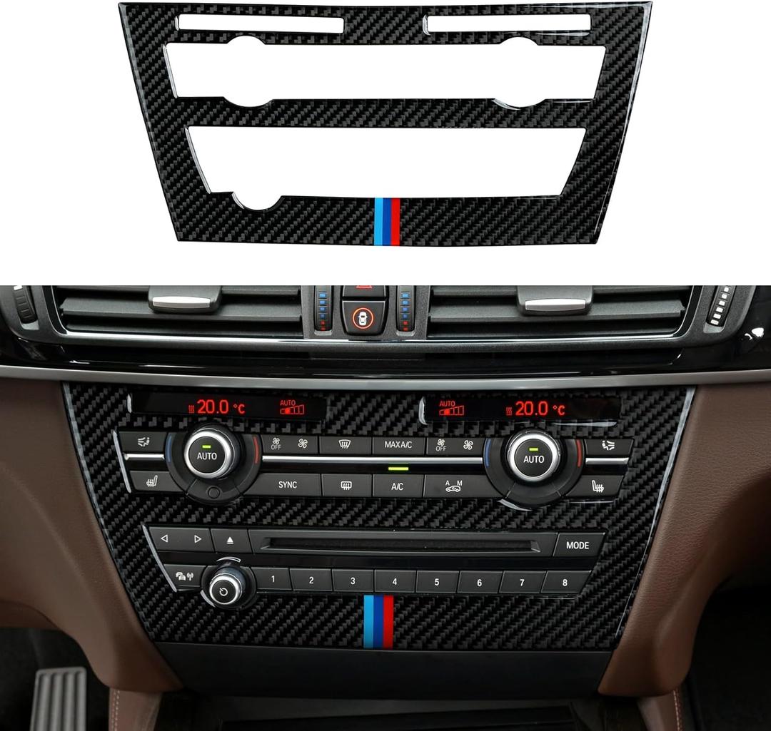 Car CD Panel Trim Center Console Cover Carbon Fiber Sticker Decal fits for BMW X5 F15 X5M F85 X6 F16 X6M F86 2014 2015 2016 2017 2018 2019 Accessories