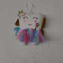 Tooth Fairy Pillow with Shiny Wings Embroidered Tooth Fairy Doll with Pocket Crystal Velvet Tooth Fairy Souvenir Boy Girl Gift (White) (Second Edition)