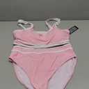 BMJL Women's High Waisted Bikini Sets Sporty Two Piece Swimsuits Color Block Cheeky High Cut Bathing Suits XL