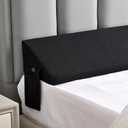 Twin Bed Wedge Pillow for Bed Gap Filler/Headboard Gap Black Long Triangle Corner Pillows with Pockets,Dense Foam,Pillow Prevents Stuff Drops,Between Twin Mattress and Frames Home Beds Accessories