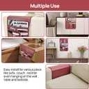 Teniux Remote Control Holder Faux Leather Armrest Organizer with 6 Pockets for recliner couch sofa, Armchair Caddy for Smart Phone, Book, Magazines, Ipad, Remotes (Rose Wine)