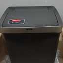 Rubbermaid Premier Series III Step-On Trash Can for Home and Kitchen, with Stainless Steel Rim, 12.4 Gallon, Charcoal, for Home/Kitchen/Garage/Apartment/Office