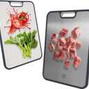 Titanium Cutting Boards for Kitchen, Pure Titanium Metal & Wheat Straw 2 Sided Healthiest Chopping Board, Dishwasher Safe Easy to Clean Large Size 1611