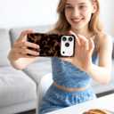 Jusy Compatible with MagSafe Brown Tortoise Shell Print Phone Case for iPhone 17 Pro Max, Amber Trendy Luxury Magnetic Soft TPU and Hard PC Protective Phone Cover for Women Girls - Brown
