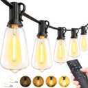 Outdoor Lights String Patio Outside - 100ft 30M LED Waterproof Light - Hanging Lighting ST38 Shatterproof Edison Bulb Deck Backyard Gazebo Balcony Party Bistro Cafe Pergola Garden Yard Porch Dimmable