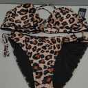 Blooming Jelly Womens Bikini Sets Two Piece Cheeky Swimsuits Curvy Cutout String Bathing Suits (X-Large, Leopard Print)