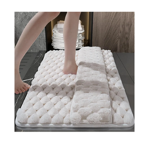 Thick Memory Foam Bath Rugs for Back of Foot, Soft Absorbent Mat, Non-Slip Bathroom Mats, Machine Washable Bathmat, Carpet Rug Room Decor for Shower Floor, 24''x16'' Bath Rugs (Beige)