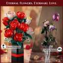 Flower Bouquet Building Set with Vase, 841Pcs DIY Roses Block Kit for Kids Adults, Creative Home Office Decoration, Valentines Day Birthday