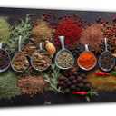 Large Colorful Kitchen Wall Art Spices Herb Food Picture for Dining Room Wall Decor Seasoning Herb Spoon Canvas Prints Poster Vintage Modern Family Bar Painting Artwork Home Decorations 14x48 (Spice02)