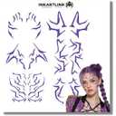 K-pop Temporary Tattoos for Coser, Kpop Anime Cosplay Purple Body Tattoo Stickers, Fake Tattoo Costume Accessories for Halloween Christmas Party Favors (Laser 6 pcs)Pack of 8
