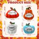 Bucherry Set of 4 Thanksgiving Pumpkins Fall Table Decor for Home Table Centerpieces, Harvest Autumn Resin Pumpkin Figurines Indoor Tabletop Centerpieces Decorative for Dining Room Shelf Decoration
