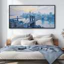 Modern Wall Art - New York Pictures Wall Decor for Living Room, Contemporary Artwork for Walls, Large Framed Art, Brooklyn Bridge Wall Art for Office 24×48IN