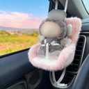 Doll Car Seat for 3–8 inch Figures, Compatible with Labubu and Other Plushes, Blind Box Dolls & Vinyl Collectibles, Includes Air Vent Clip & Desktop Stand, Cute Car Ornament for Collectors