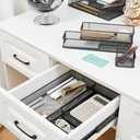 2 x Annova Mesh Stackable Drawer Cabinet and Shelf Organizer Bins Storage Basket School Office Supply Holder Tray- Set of 2 (Black, 3x3x2 Inch)