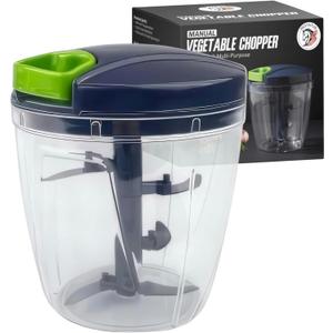 INCITATUS - Manual Garlic Chopper - Pull String Chopper - Manual Food Processor - Vegetable Cutter 30 fl oz - Pull Cord Onion - BPA Free Bowl & Stainless Steel Blades