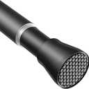 AIZESI Tension Curtain Rod for Windows 28 to 48 Inch No Drilling Adjustable Expandable Spring Loaded Curtain Rod, 7/8" Diameter Never Rust, Small Shower Rod for Bathroom, Doorway, Closet, Black