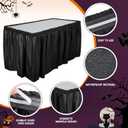 Breling 4 Pcs Plastic Table Skirt 29 Inches x 14 ft Disposable Table Skirt for Rectangle Tablecloth Wedding Shower Birthday Party Banquet(Black)