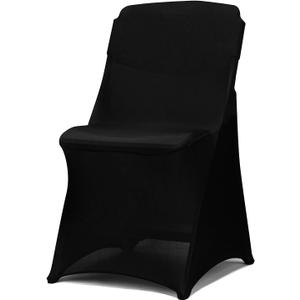 50 Pack Black Folding Chair Covers for Party, Spandex Chair Covers for Wedding, Stretch Seat Cover 50 Pieces, Universal Fitted Polyester Slipcovers for Dining Chairs, Parties & Banquet (50 PCS)