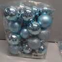 Emopeak 24Pcs Christmas Balls Ornaments for Xmas Christmas Tree - 4 Style Shatterproof Christmas Tree Decorations Hanging Ball for Holiday Wedding Party Decoration (Teal Blue, 2.4"/6.2CM)