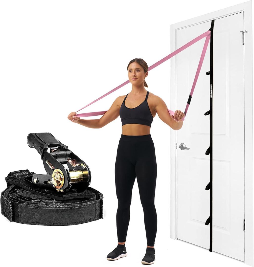 Arena Strength Multi Loop Door Anchor Strap for Resistance Bands - Fits Up to 9 ft Doors - Heavy Duty - Easy to Install - Full Body Home Workouts