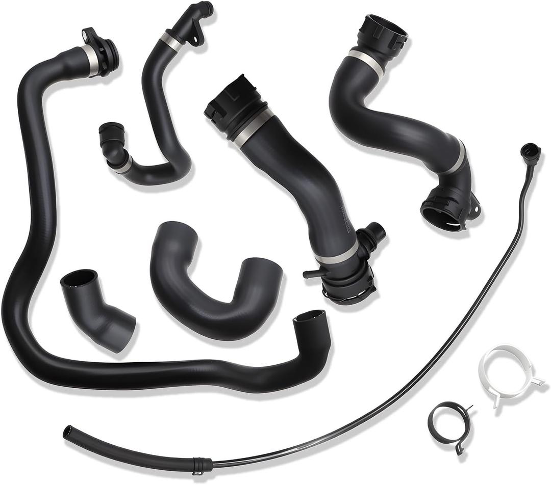 Radiator Coolant Water Hose Pipe Kit(7 Hoses) Compatible with E90 128i /325i /325xi /328xi /328i /328i xDrive 2006-2013 N51 Engine Replace 11537545890 1712761851 17117524710