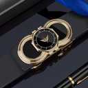 VANNANBA Genuine Leather Belts for men, Fashion Dress Designer Slide Belt for men Automatic Bucklewith Gift Box (Black)