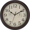 Foxtop Indoor Outdoor Waterproof Wall Clock with Thermometer and Hygrometer Combo, 14 Inch Retro Silent Non-Ticking Battery Operated Quartz Round Outdoor Clocks for Patio Home Office (Bronze)