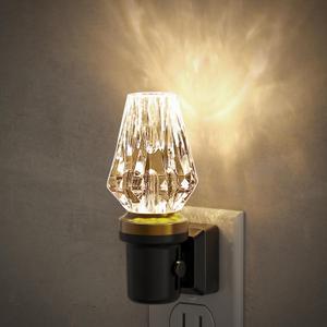 JandCase Night Light, Night Lights Plug into Wall, Modern Nightlight with Auto On Off Light Sensor, 0-100LM Dimmable Night Light, Soft White Crystal nightlights for Bathroom Hallway Bedroom, 1Pack