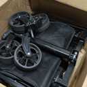 Collapsible Foldable Wagon Cart with Wheels - 360LBS Folding Utility Wagon Cart with Brakes, Lightweight Portable All-Terrain Wagons for Groceries Garden Beach Shopping Camping, 2 Cup Holders/Black