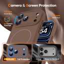 Magnetic for iPhone 17 Pro Max Case, Compatible with MagSafe, Integrated Silicone Camera Control Cover Protection, 3.0mm Thicken Silicone Phone Cover for 17 ProMax 6.9", Brown