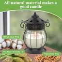 Citronella Candles Outdoor, 2 x 6oz Scented Candles with Vintage Metal Lantern Holder, Natural Citronella Soy Wax Candles, Lemongrass Candles for Patio, Garden, and Camping - Gifts for Women