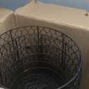 6 Pack XL Metal Garden Cloches for Plants, 17" Height Rustproof Chicken Wire Cloches for Seedlings, Vegetables & Flowers, Plant Protectors from Animals Includes 6 Humidity Domes & 24 Stakes - Black