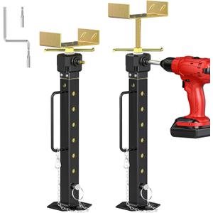2025 Upgraded RV Slide Out Supports 2 Pcs(Allow Electric Drill Adjust) RV Stabilizer Jacks for Camper and Travel Trailer, Supports Up to 5,000 lbs and Adjustable from 26" to 52", Aluminum Gear Box