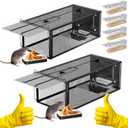 Humane Rat Traps - Large 12.5 Inches Upgraded Mouse Trap for Outdoors & Indoors - Reusable Rat Trap Cage for Mouse and Small Animals - Effective Quick Simple to Use (6-Pack)