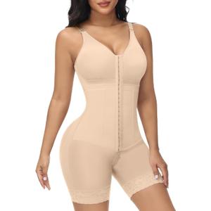 M MYODRESS Fajas Colombianas Moldeadoras Full Body Shapewear for Women Tummy Control Bodysuit Post Surgery Compression (Tan), S