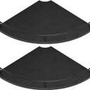 Corner Floating Shelves, Rustic Brown Wood, Set of 2, Wall Mount Storage with Guardrail for Bathroom Kitchen Living Room (Black)