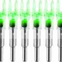 6PCS X Lighted Nocks for Arrows with .204 .233 .244 .246 Inside Diameter with H, S, GT Bushings High-Visibility LED Arrow Nocks, ON/Off Switch Included (Green)