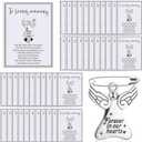 Inbagi 50 Set Funeral Memorial Pins Angel Charm Keepsakes Memorial Message Charms Pendant with Card in Loving Memory Cards with Safety Pins for Guests Mourning Brooch Sympathy Gifts