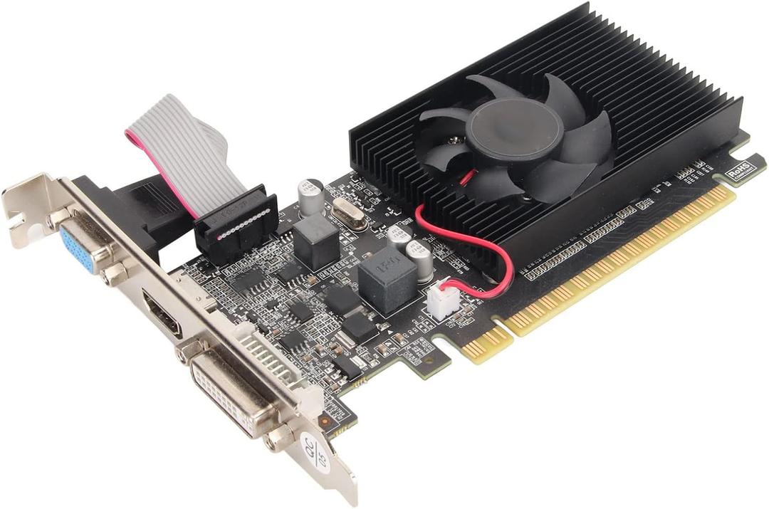 Zunate GT210 Graphics Card 1GB GDDR3 64-bit VGA DVI HDMI Quiet Single-Fan PCI Express x16