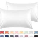 Warmstar 100% Cotton Toddler Pillowcase Set of 2, 600 Thread Count 13x18 Toddler Pillowcases Soft & Breathable, Cotton Travel Pillow Case Cover 13"x 18" with Envelope Closure,White