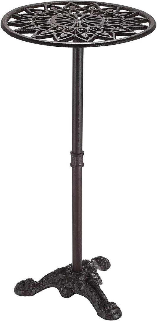 OwnMy Cast Iron Tall Plant Stand Heavy Duty Vintage Flower Pot Holder Stand, Decorative Round Potted Plant Holder Rack, Indoor Outdoor Metal Plant Holder Wrought Iron Large Plant Stand for Home Garden