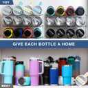 LARGER Compartment - 3 Tier Stackable Water Bottle Organizer Holder - for Stanley 40oz & Others' Large Tumbler - Clear Wine Rack, 12 Cup Bottle Holder for Cabinet Home Countertop Fridge Pantry Shelf