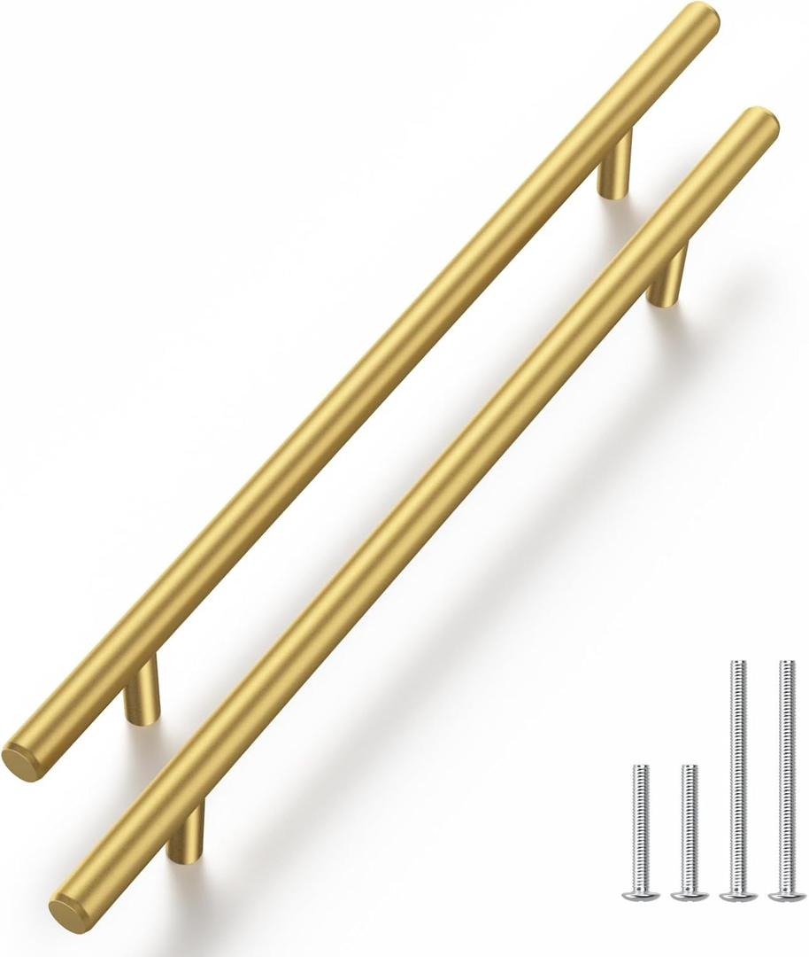 Haliwu 20 Pack Cabinet Handles Brass Gold Cabinet Pulls 8 Inch Hole Center Drawer Pulls Modern Bar Dresser Handles for Bathroom Kitchen Bedroom