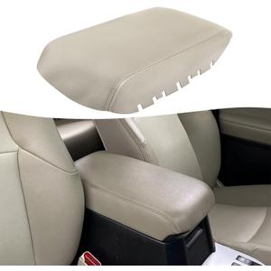 KBH Car Center Console Armrest Cover Replacement for Toyota 4Runner 2010-2023, Vinyl Leather Replace Upholstery, Anti-Scratch, Tan