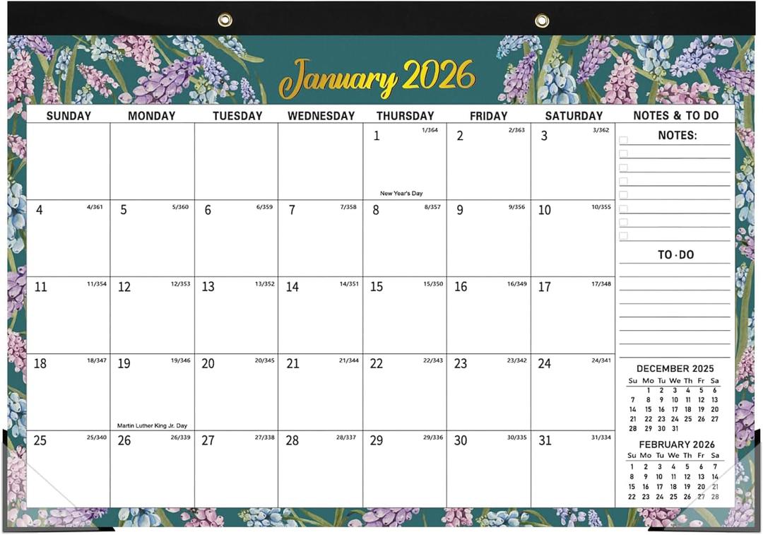 6 x Desk Calendar 2026-2027, Jan 2026 to June 2027, 18 Months Large Calendar 17" x 12" Desktop Wall Monthly Calendar for Home School Office