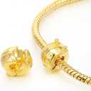 RUBYCA 20pcs Gold Color Clip Lock Stopper Clasp Beads DIY fit European Charm Bracelet Model 074