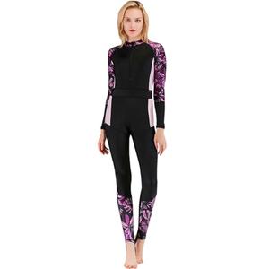 Micosuza Women's One Piece Dive Skin Suit Lycra Long Legs Long Sleeves Swimsuit for Snorkeling Surfing Kayaking, Large