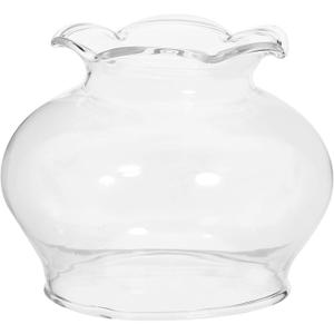 VOSAREA Chamber Oil Lamp Glass Victorian Hurricane Chimney Lamp Globe Replacement Clear Glass Crimped Top Chimney for Oil and Kerosene Style Lamps 5CM (6.50X6.50X5.50CM)